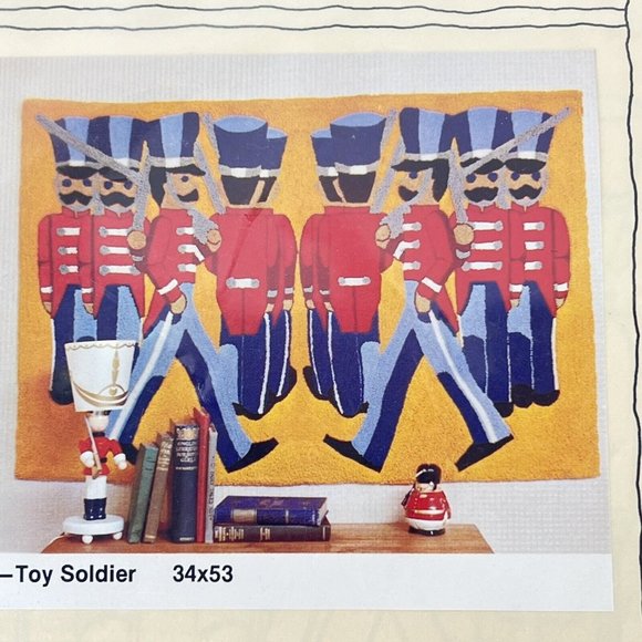 Rumpelstiltskins Toy Soldiers Tuft Rug Wall Hooking Pattern Cotton 34 x 53 Kit V - Picture 1 of 3